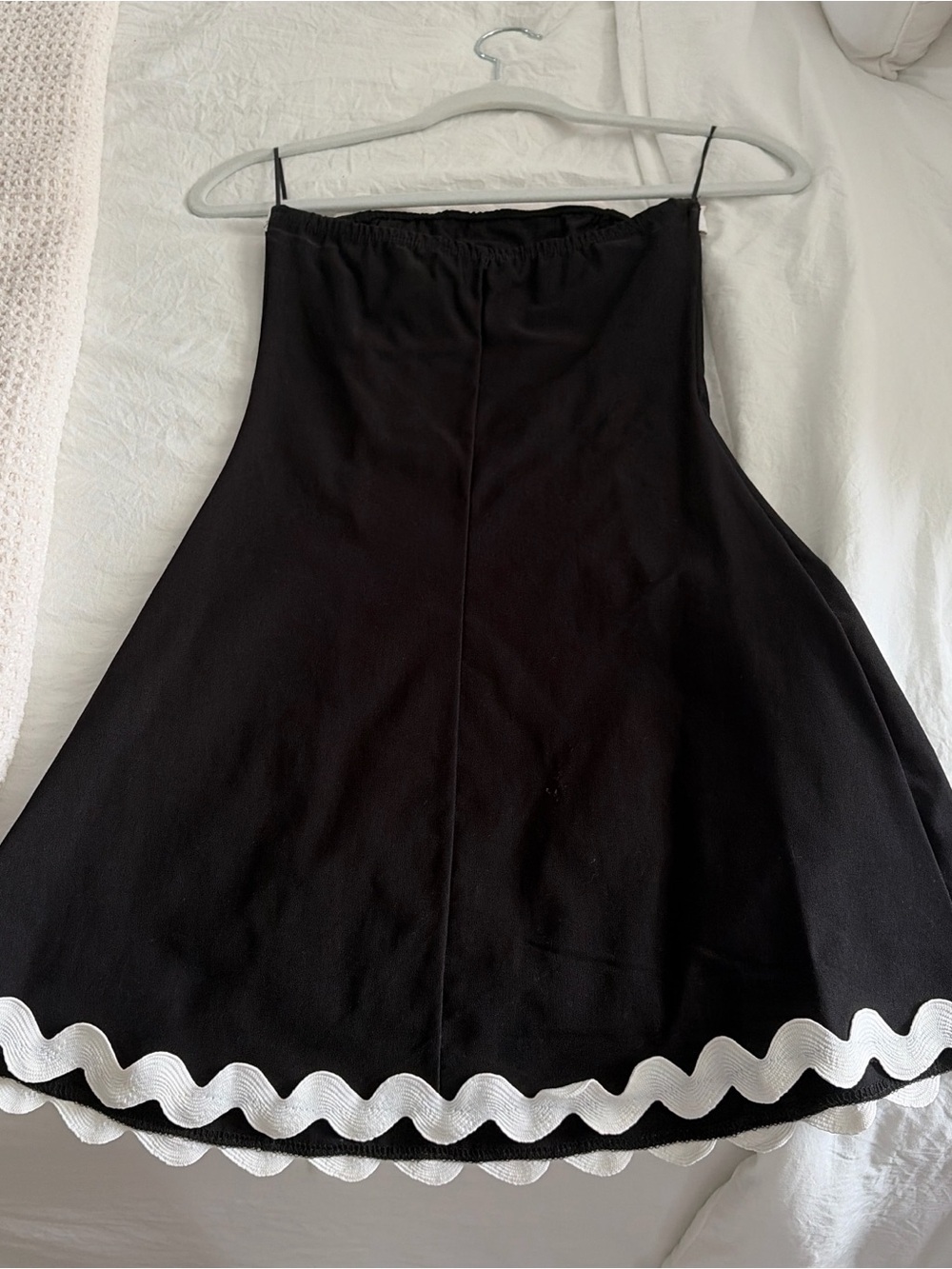 Black dress with White Scalloped Trim